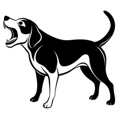 Dog screams icon silhouette vector illustration. 