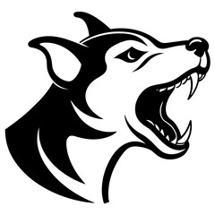 Dog screams icon silhouette vector illustration. 