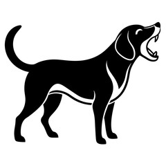 Dog screams icon silhouette vector illustration. 