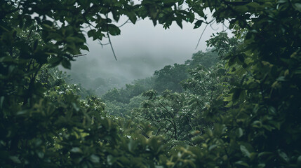 Obraz premium Dense Green Plant Life in Forest