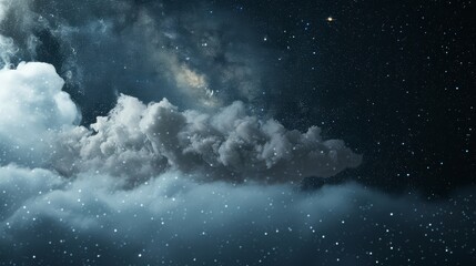 Obraz premium Dramatic Night Sky with Storm Clouds and Stars