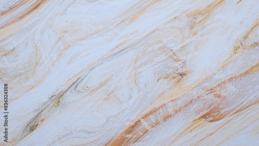 Poster a white and brown stone wall with a pattern of swirls and lines. the wall is smooth and shiny, givin