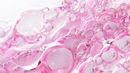 Fototapeta premium Realistic transparent serum drops. Pure cosmetic product sample photo. Moisturizer skincare water lotion isolated on white background