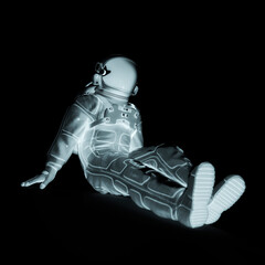 Fototapeta premium astronaut is resting on the flor on cool view