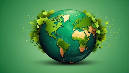 Fototapeta premium green planet earth with grass