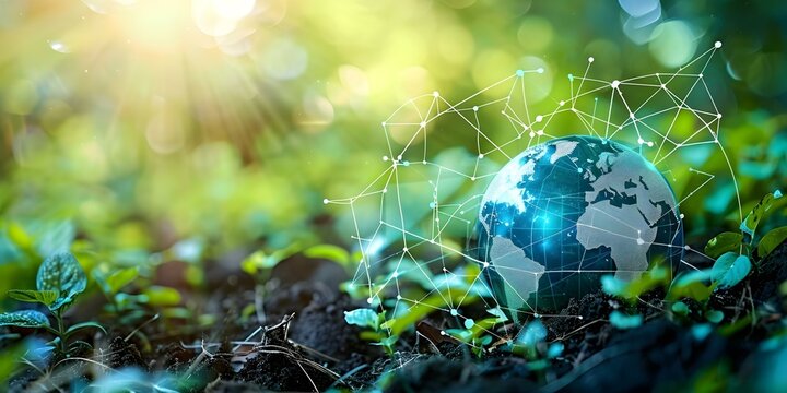 Image of sustainable technology and ecological science advancements for saving the environment. Concept Sustainable Technology, Ecological Science, Environment Preservation, Green Innovation