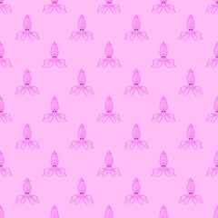 seamless pattern with pink squid