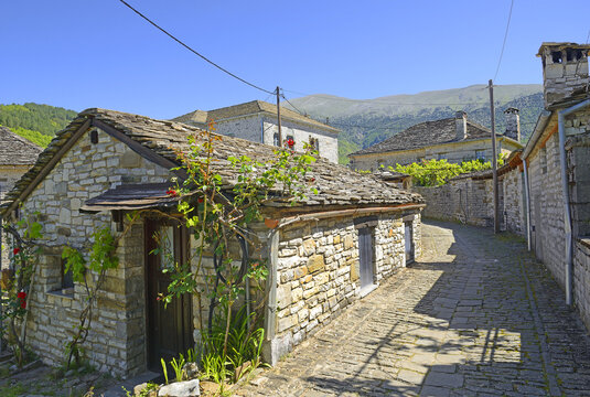 Village Papingo in the mountains of the Zagoria region in Greece,  Zagoria is UNESCO World Heritage Site
