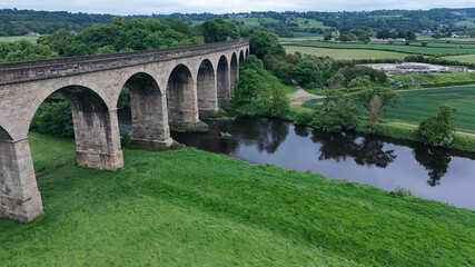 Fototapeta premium Arthington Viaduct, railway bridge over the Wharfe valley. Arthington in West Yorkshire