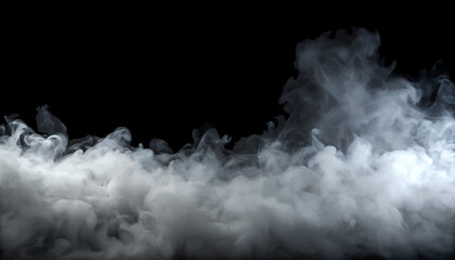 realistic white fog or smoke on a black background. Vector illustration