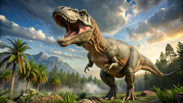 Shooting tyrannosaurus rex animal