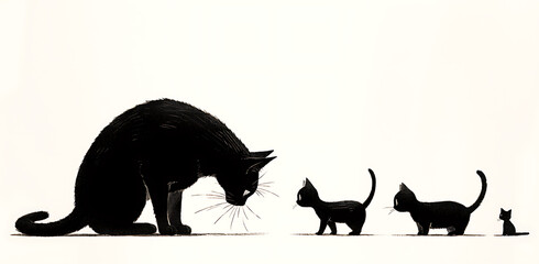 Cute Dad and baby Cat for Fathers day 