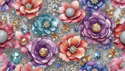 3d digital floral wallpaper