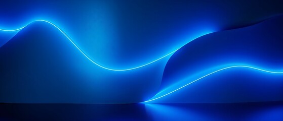 Obraz premium Abstract blue and purple liquid wavy shapes futuristic banner. Glowing retro waves vector background 