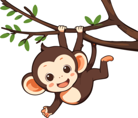 a cute funny monkey cartoon illustration.