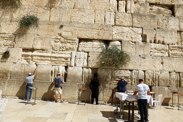 07/13/2023 Jerusalem Israel. The Western Wall is part of the ancient wall around the western slope of the Temple Mount in the Old City of Jerusalem.