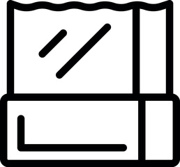 Simplified outline of a chocolate bar, ideal for logos and minimalist designs