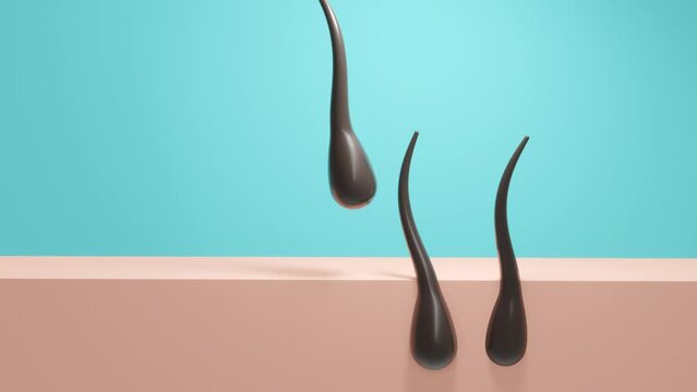 Hair loss from skin. Minimal modern motion design. Abstract animation