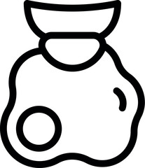 Simple and stylized cartoon avocado icon in black and white line drawing illustration with editable vector graphic design. Perfect for vegetarian and vegan food. Organic and healthy nutrition