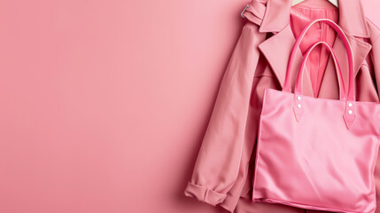 Shop Smart, Stylish Pink Outfit and Sale Up to 50% Off Bag, with copy space for text