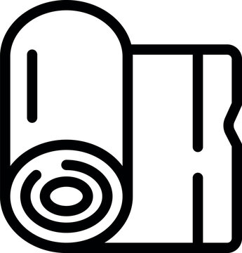 recommend clip art: Black and white line art illustration of a rolled camping mat for outdoor activities