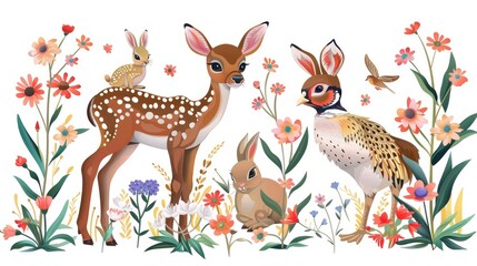  A mesmerizing image of a deer bounding gracefully through a sunlit forest glade,