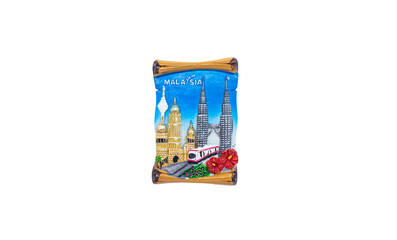Souvenir magnet – Malaysia in white background