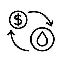 Oil price line icon. Oil industry icon. Oil industry icon isolated on white background. Transparent background, minimalist symbol. Vector images