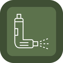 Inhaler Line Green Box Icon