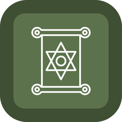 Jewish Line Green Box Icon