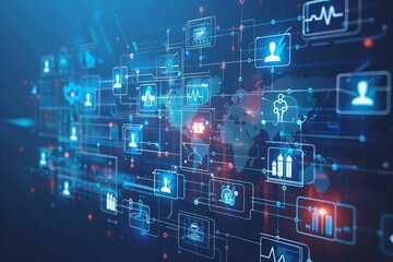 Digital close-up of a world map