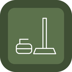 Curling Line Green Box Icon