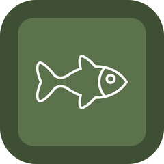 Fish Line Green Box Icon