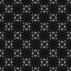 black, flower, fabric abstract seamless pattern. design for background, wallpaper, carpet, clothing, batik, textile, embroidery, sarong, interior, floor, curtain, printing