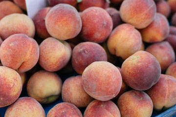 juicy fresh peaches on bazar