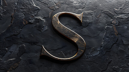 English "S" Logo on Dark Black Background - Powered by Adobe
