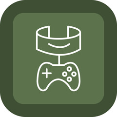 Vr Gaming Line Green Box Icon