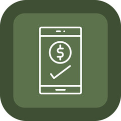 Receive Payment Line Green Box Icon