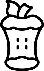 Simple line drawing of an apple, ideal for coloring books and educational materials