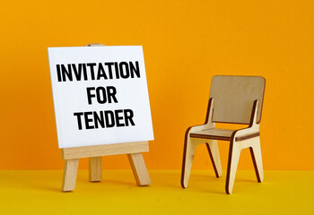 Invitation for tender is shown using the text on board