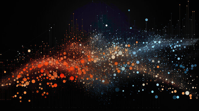 A scatter plot mapping out correlations between different market indices, characterized by vivid data points on a high-resolution monitor.