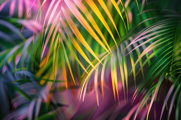 Fototapeta premium Texture of palm branches in the background