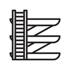 Water park line icon. Water park icon. Swimming pool icon isolated on white background. Transparent background, minimalist symbol. Vector images