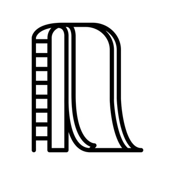 recommend clip art: Water slide line icon. Water park icon. Swimming pool icon isolated on white background. Transparent background, minimalist symbol. Vector images