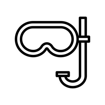 recommend clip art: Snorkling line icon. Water park icon. Swimming pool icon isolated on white background. Transparent background, minimalist symbol. Vector images