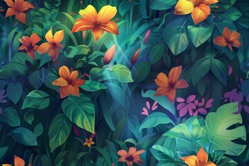 A harmonious seamless petal filled texture pattern for dynamic compositions