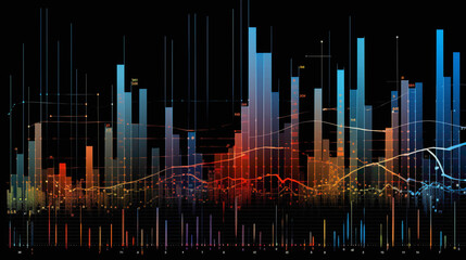 A captivating snapshot of candlestick graphs on a computer screen, portraying the volatility and excitement of trading activity.