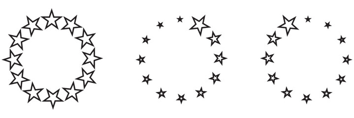 star in circle isolated on white background vector illustration. stars in round circular emblem