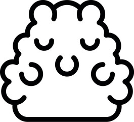 Black line art of a stylized cloud, perfect for creative design elements