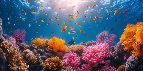 Colorful Coral Reef Exploration, generative ai